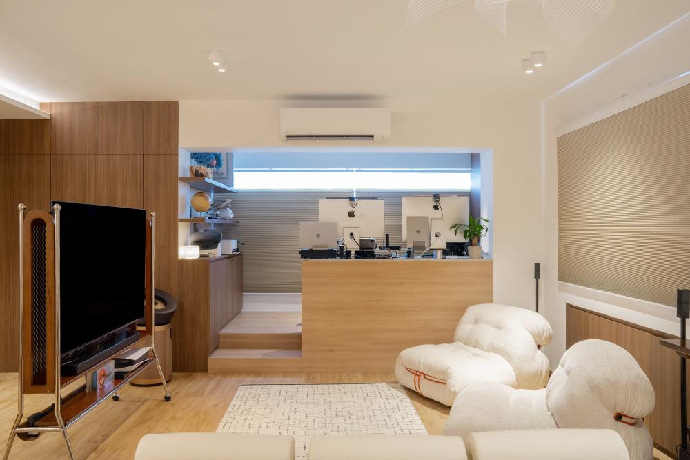 Scandinavian Living Room with Sofa and TV