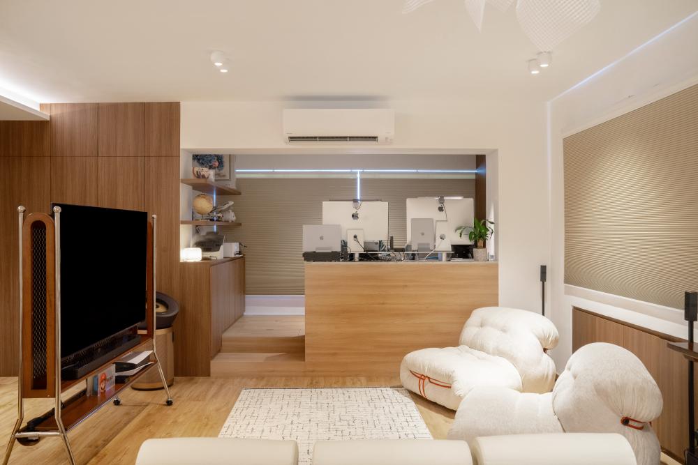 Scandinavian Living Room with Sofa and TV