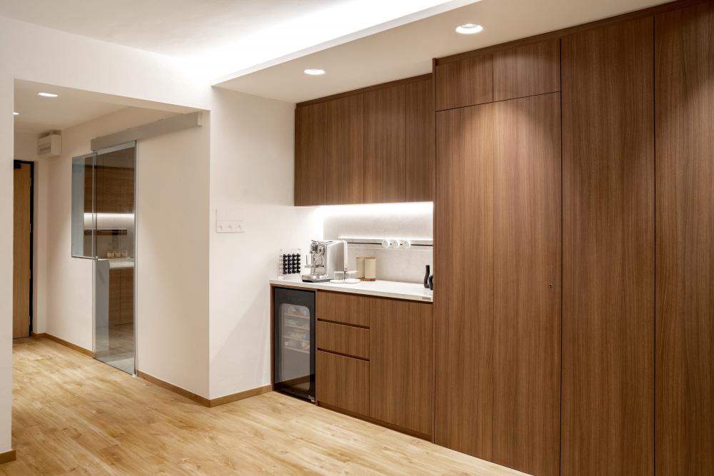 Scandinavian Entryway with Doors and Wood Doors
