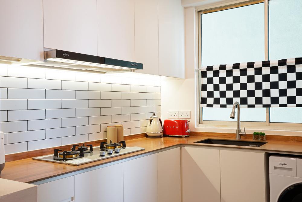 Scandinavian Kitchen with Kitchen Window and Kitchen Accessories