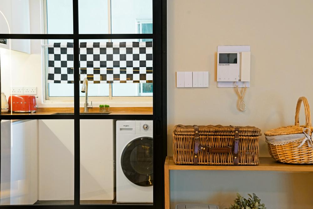 Scandinavian Kitchen with Kitchen Accessories and Dishwasher