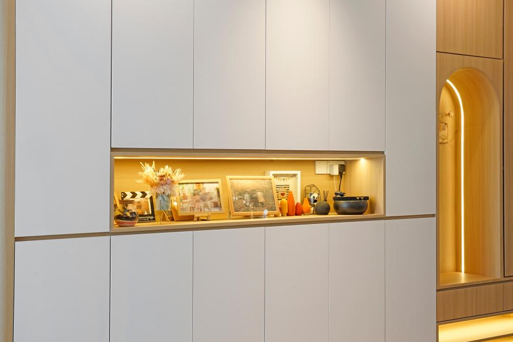 Scandinavian Entryway with Small Storage and Shoe Cabinets
