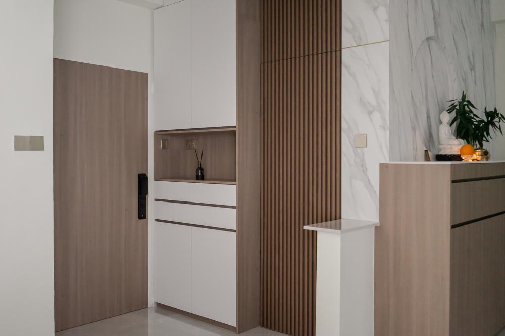 Modern Foyer with Artwork and Console Table