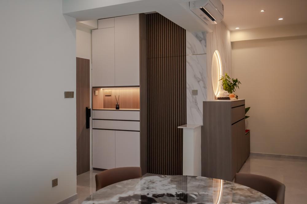 Modern Foyer with Artwork and Console Table