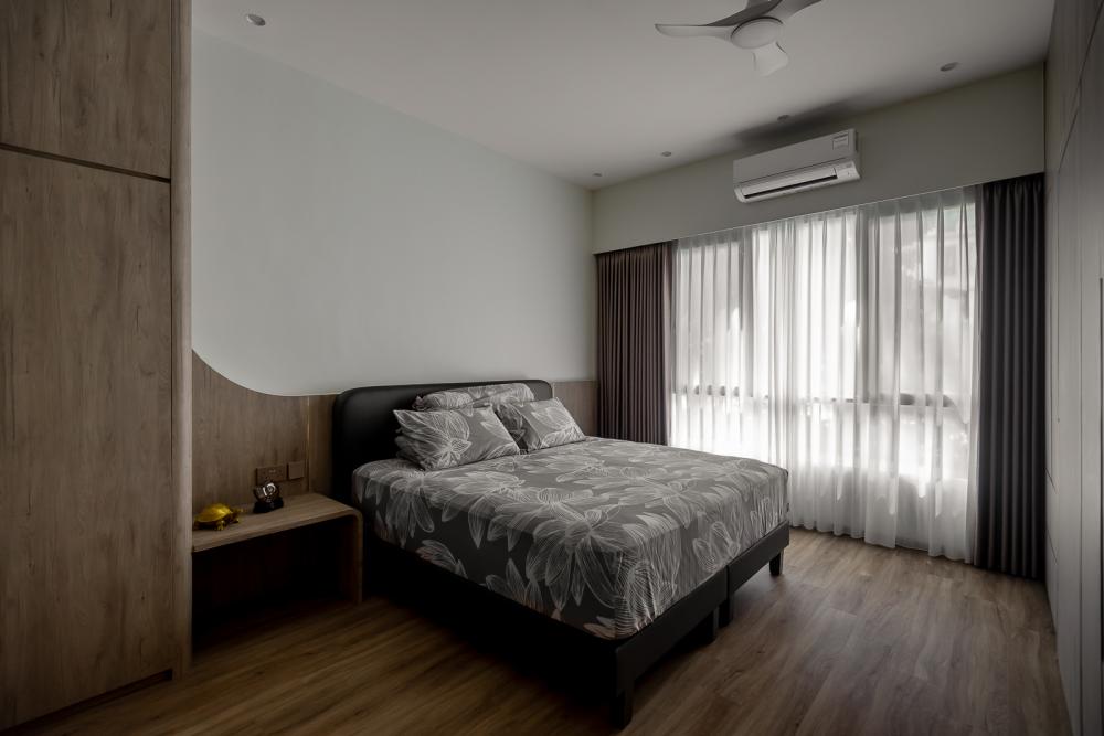 Modern Bedroom with Ceiling Light and Wardrobe