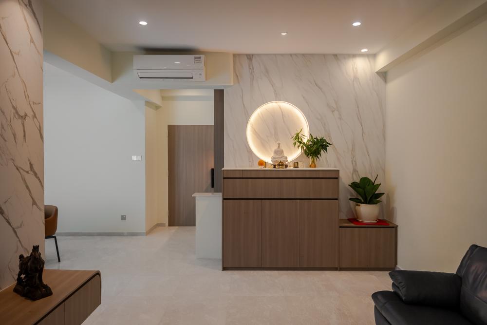 Modern Foyer with Artwork and Console Table