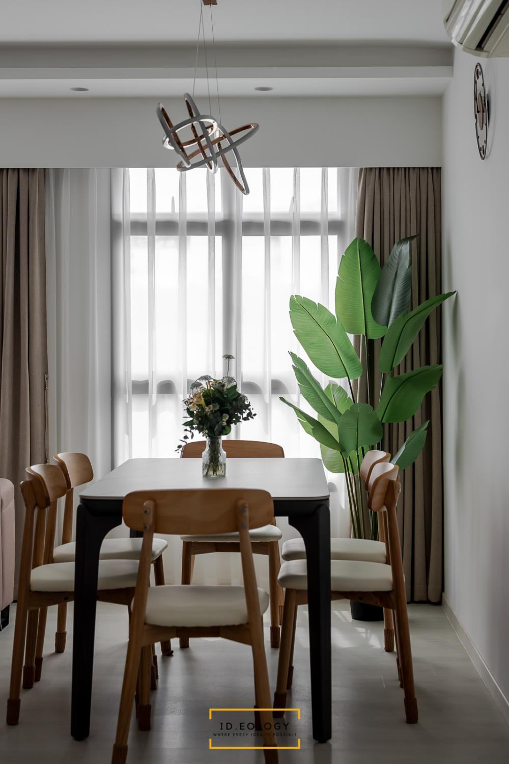 Contemporary Dining Room with Dining Table and Console Table