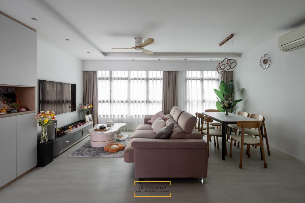 Contemporary Living Room with Countertop and Vinyl Flooring