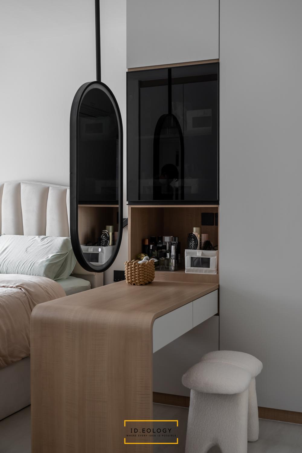 Contemporary Bedroom with Downlights and Bedside Table