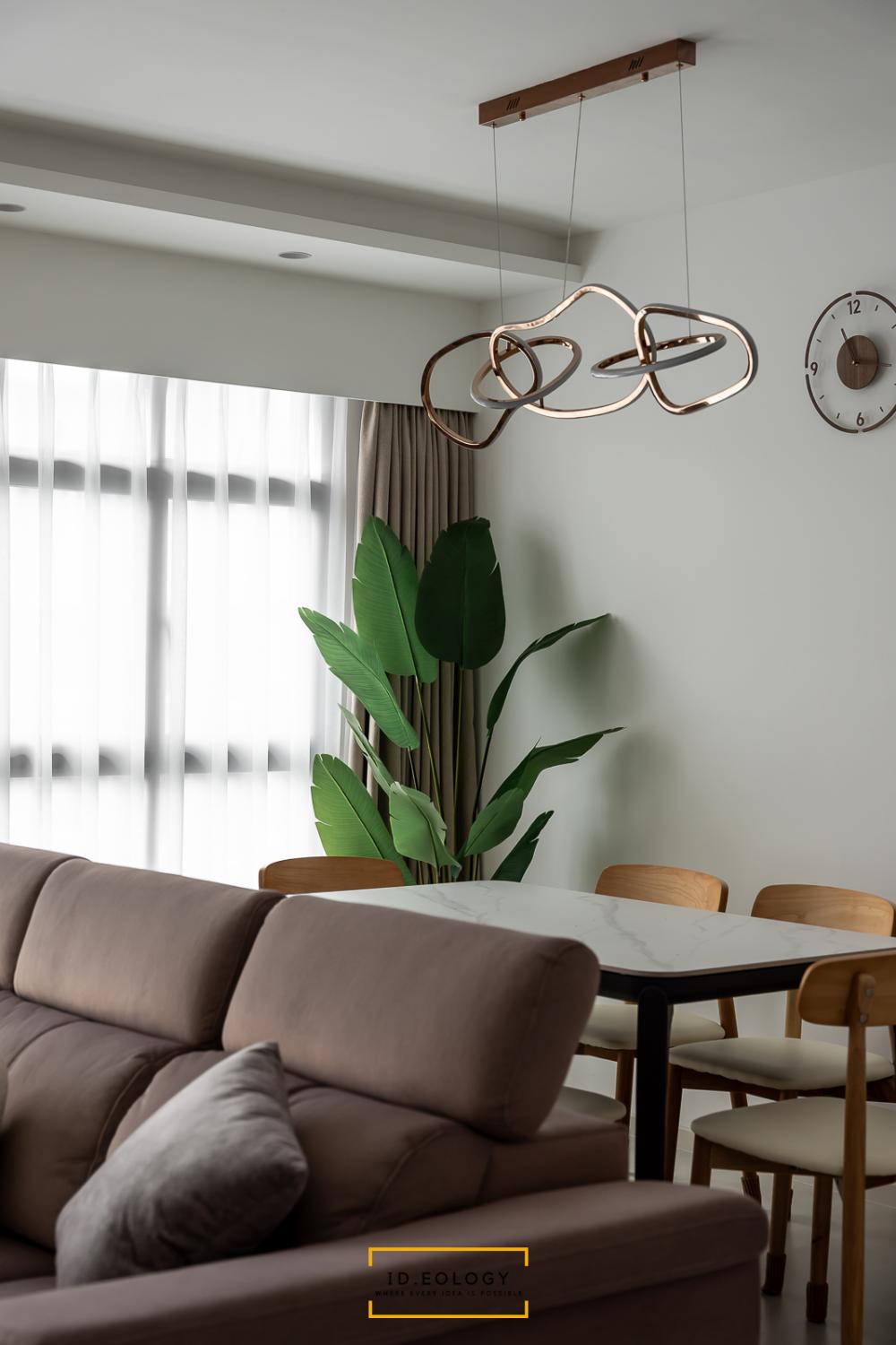 Contemporary Living Room with TV Console and Feature Wall