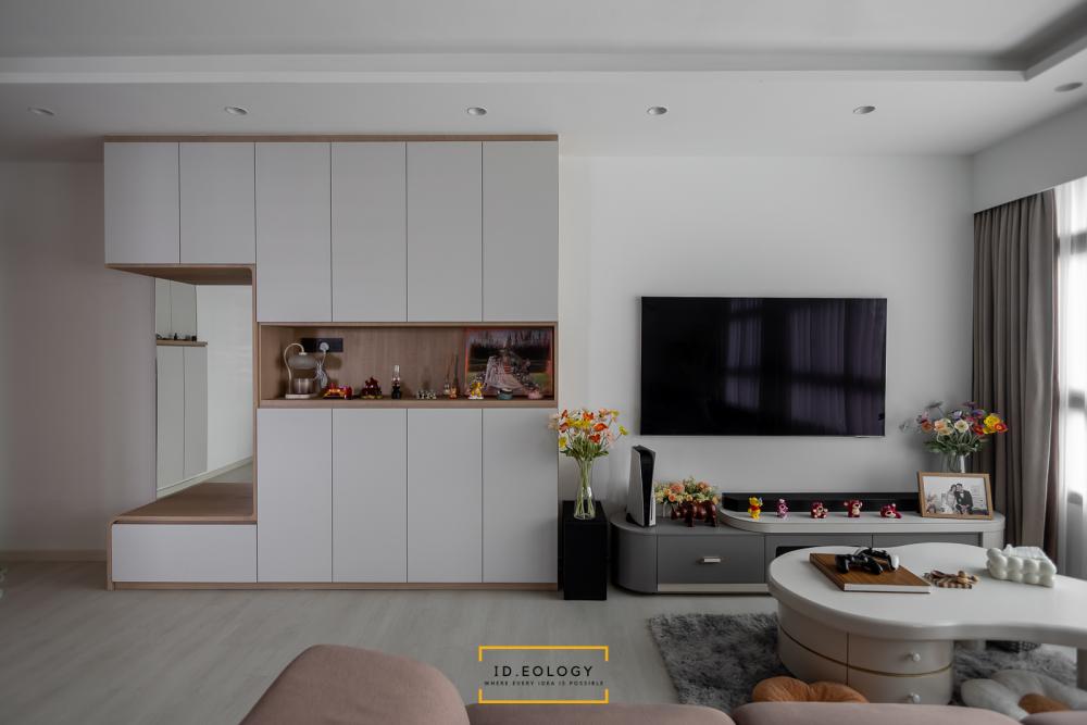 Contemporary Living Room with Countertop and Vinyl Flooring
