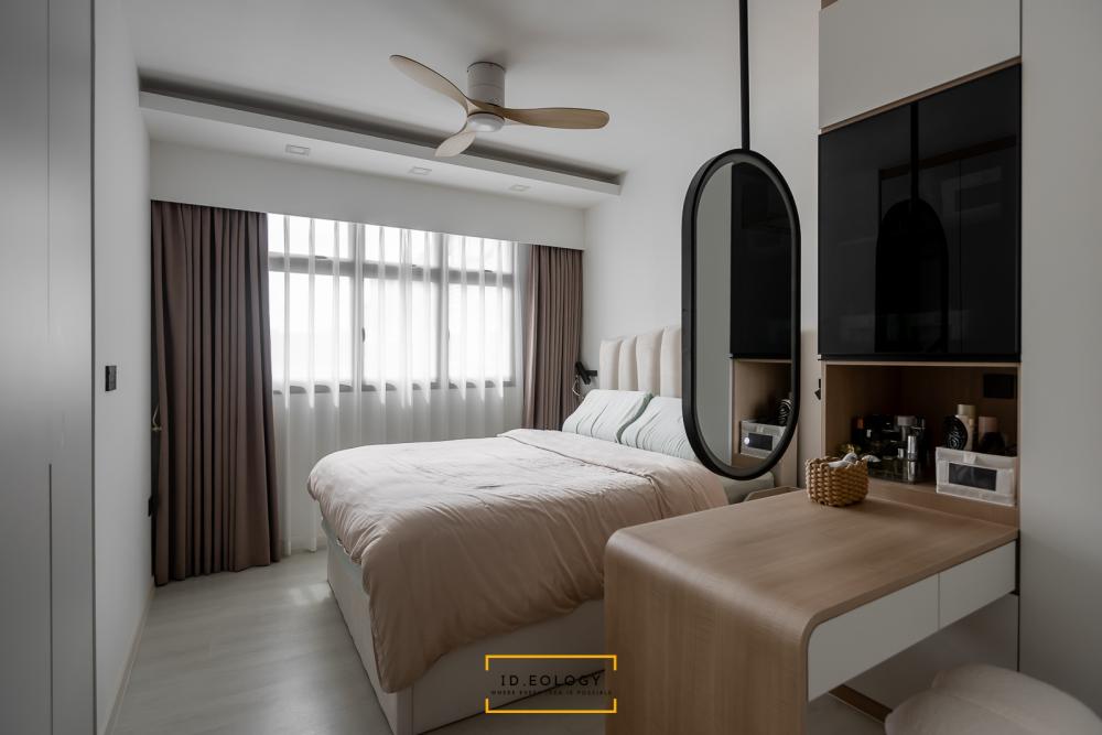 Contemporary Bedroom with Granite Floor and Marble Floor