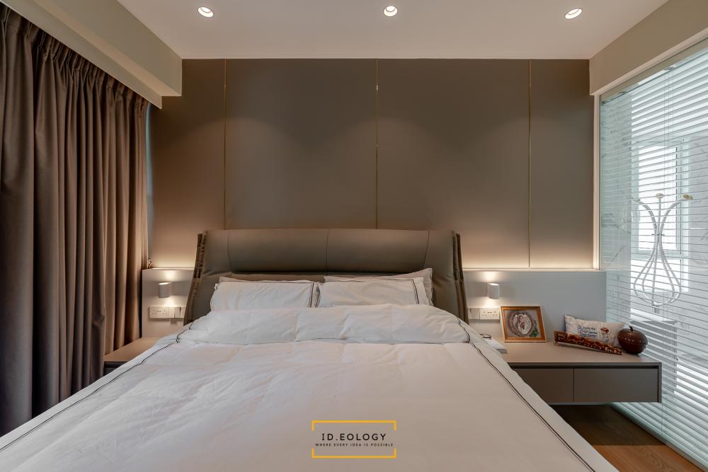 Contemporary Bedroom with Granite Floor and Marble Floor