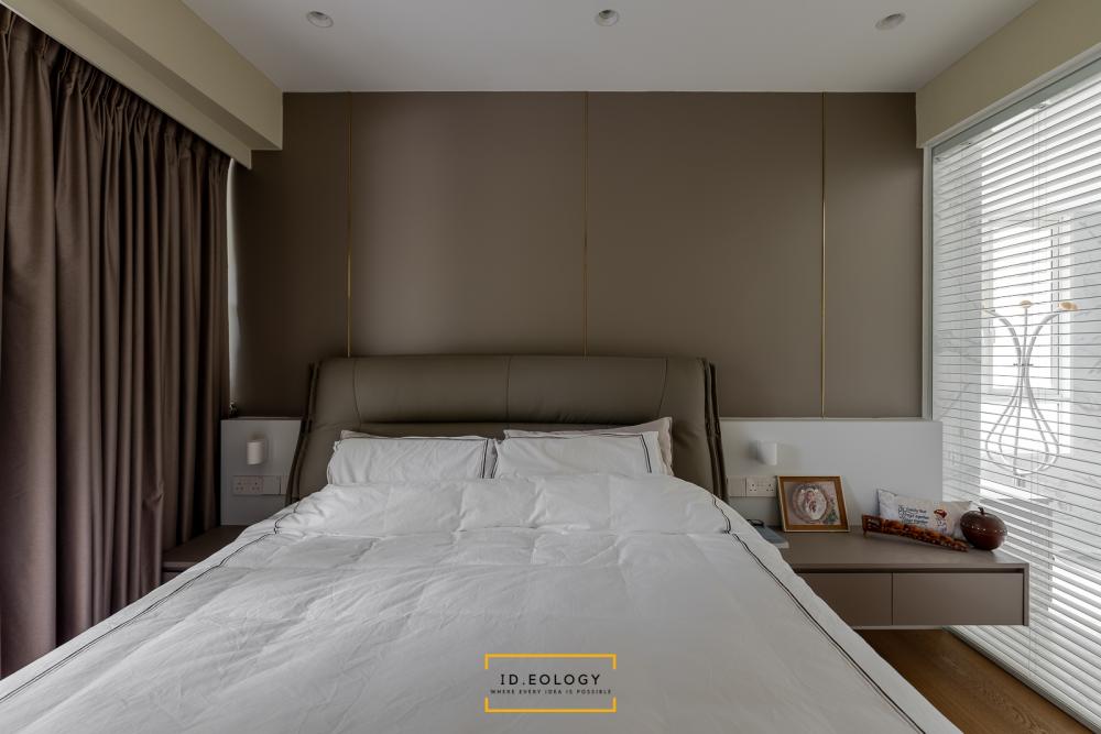 Contemporary Bedroom with Granite Floor and Marble Floor
