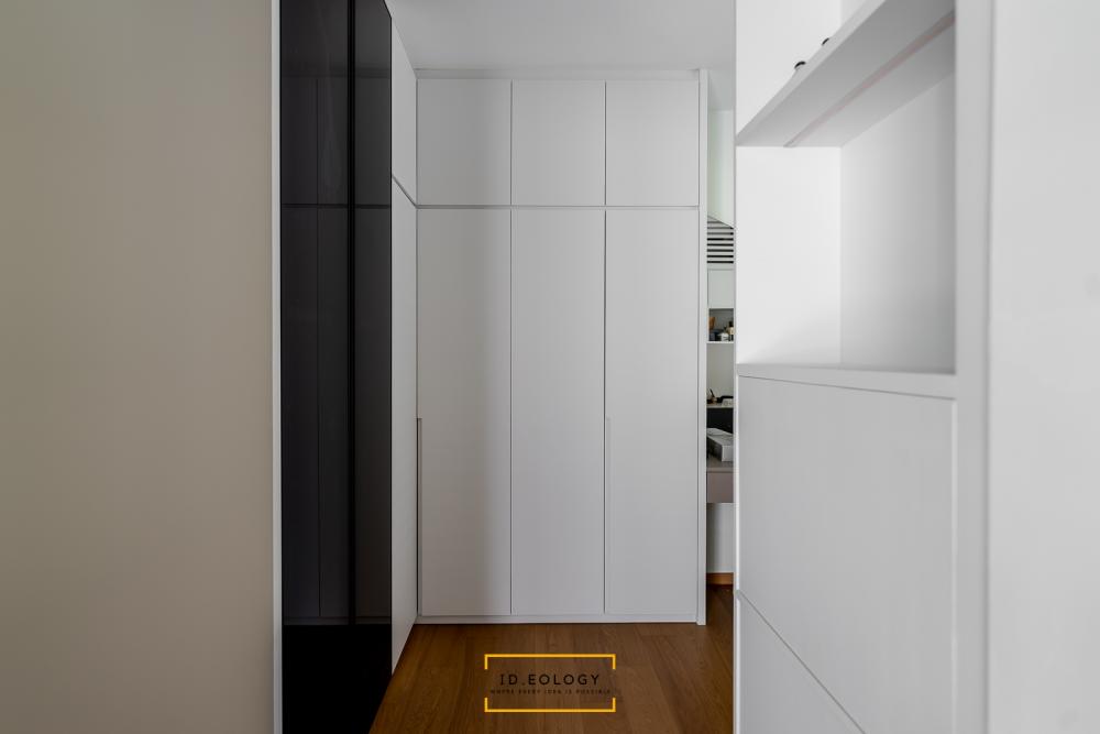 Contemporary Bedroom with Wood Flooring and Cove Lighting