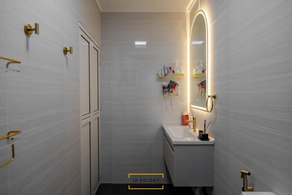 Country Bathroom with Mirror and Shower Screen
