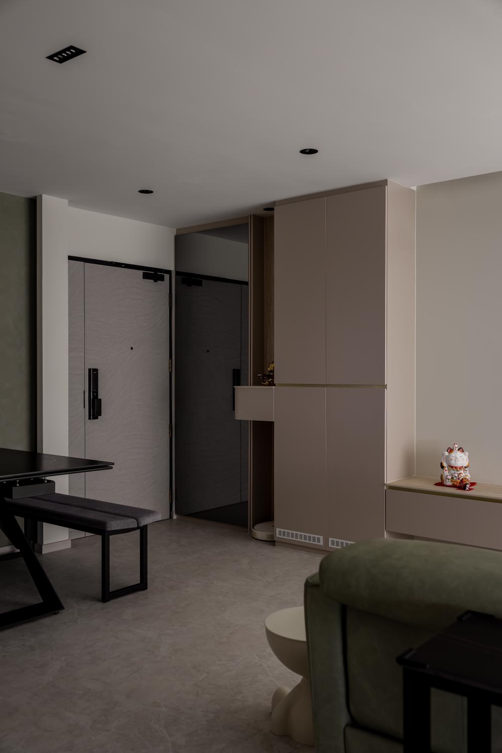 Minimalist Entryway with Console Table and Small Storage