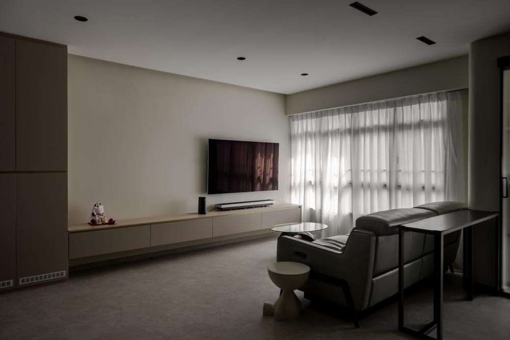 Minimalist Living Room with TV Console and Coffee Table