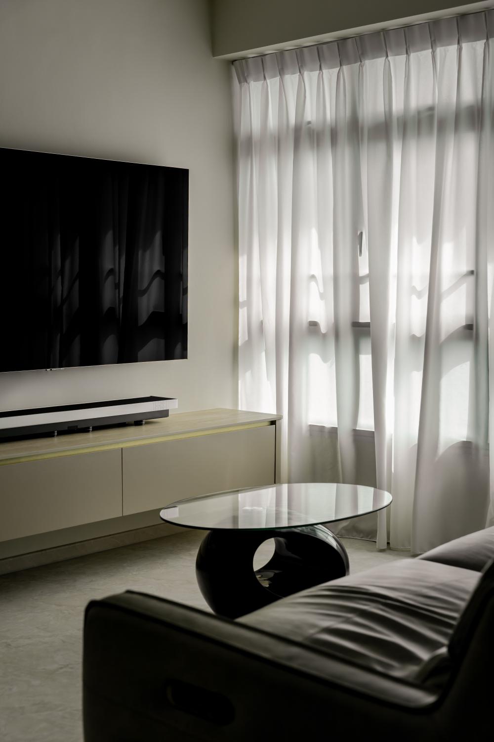 Minimalist Living Room with TV Console and Sofa