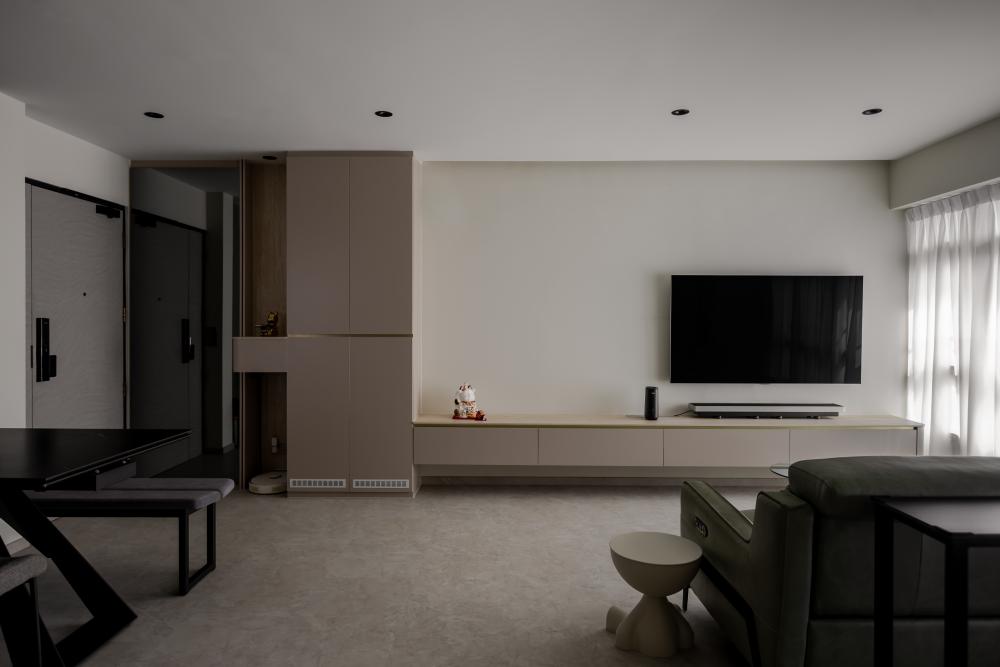 Minimalist Living Room with TV Console and Sofa