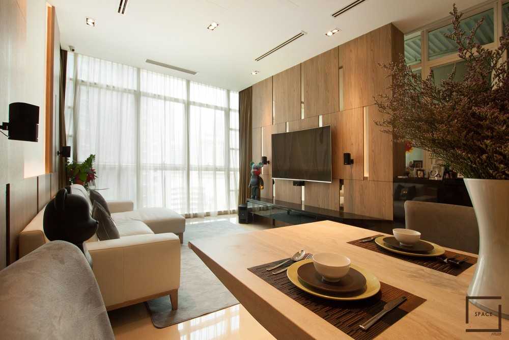 Modern Living Room with TV Console and Feature Wall