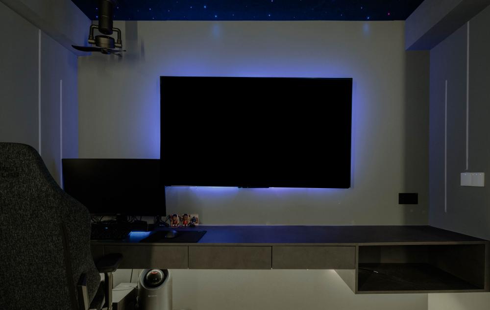 Industrial Home Office with Storage Cabinets and Drawer Units