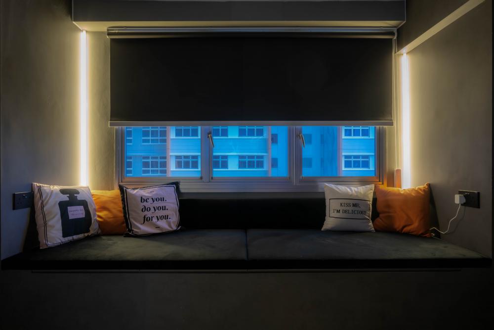 Industrial Home Office with Bookshelf and Desk