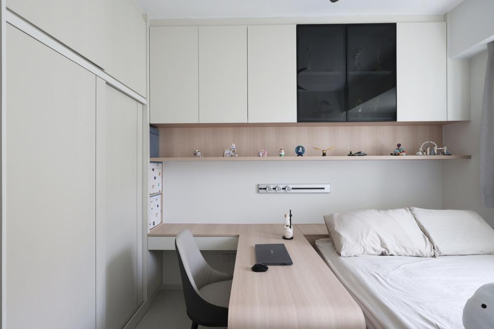 Minimalist Kids Room with Built-in Bed and Children's Accessories