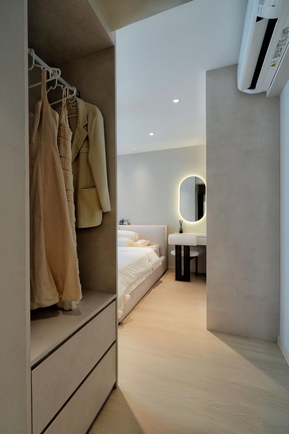 Scandinavian Bedroom with Wardrobe and Sliding Wardrobe