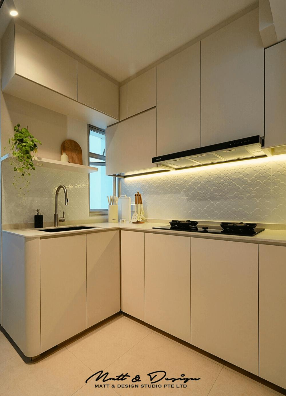 Scandinavian Kitchen with Kitchen Tap and Flooring