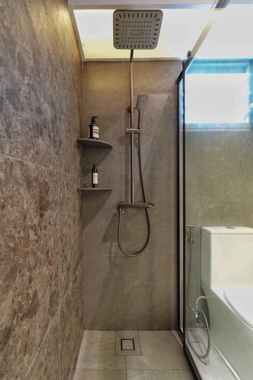 Scandinavian Bathroom with Bathroom Sinks and Bathroom Stools