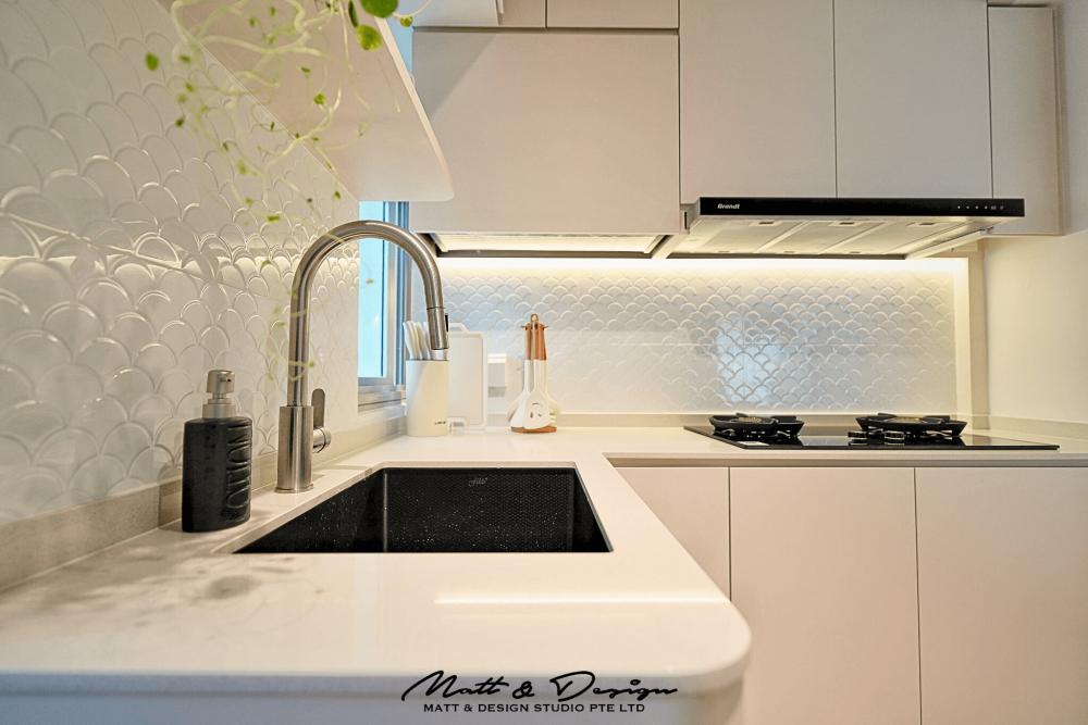 Scandinavian Kitchen with Open Kitchen and Kitchen Tap