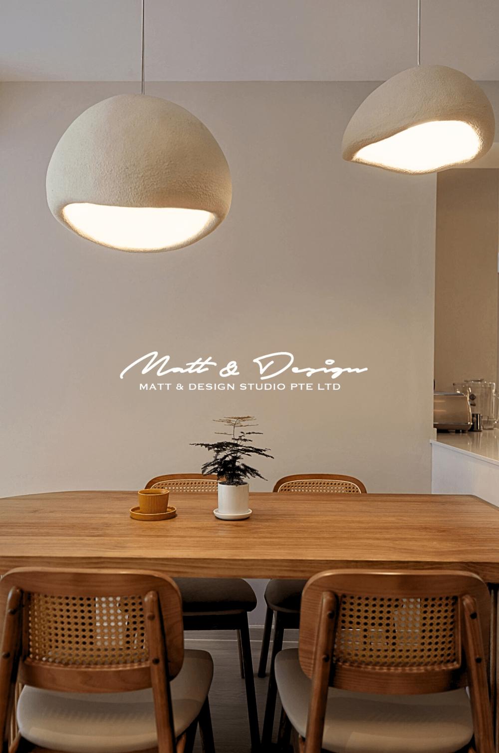 Scandinavian Dining Room with Downlights and Seating Bench