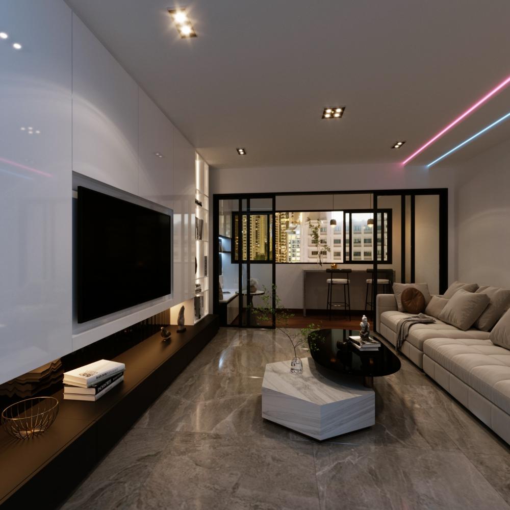 Modern Living Room at Modern X Futuristic EA by Redefine Interior ...
