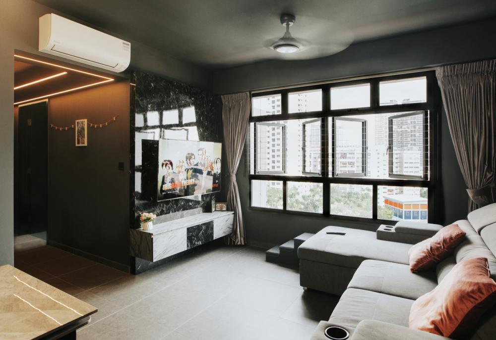 Modern Living Room with TV Console and Sofa