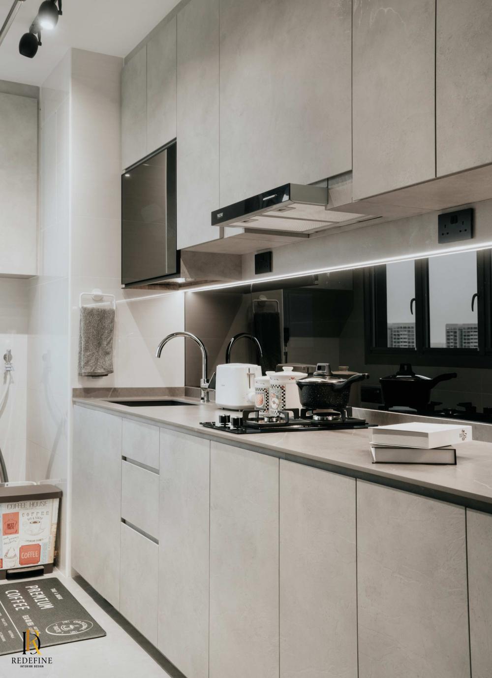 Modern Kitchen with Countertop and Kitchen Accessories