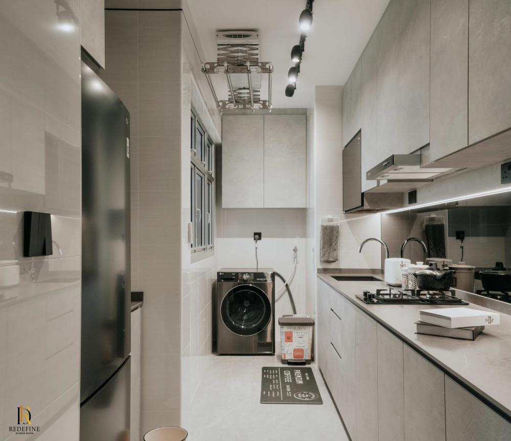 Modern Kitchen with Countertop and Kitchen Island