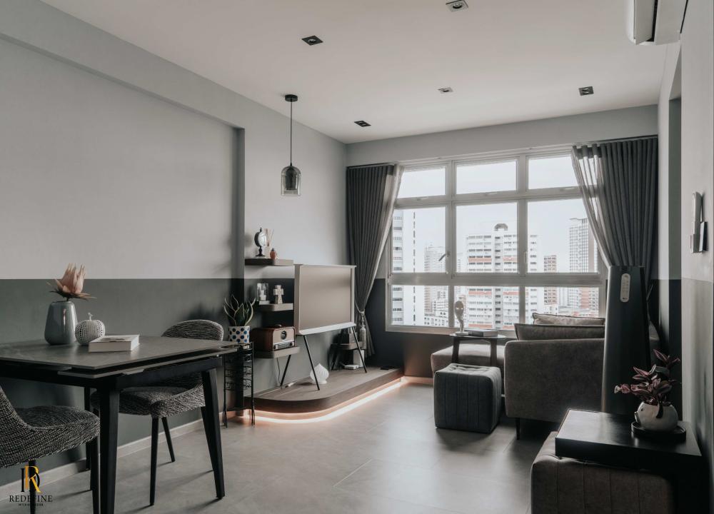 Modern Living Room with Feature Wall and Sofa