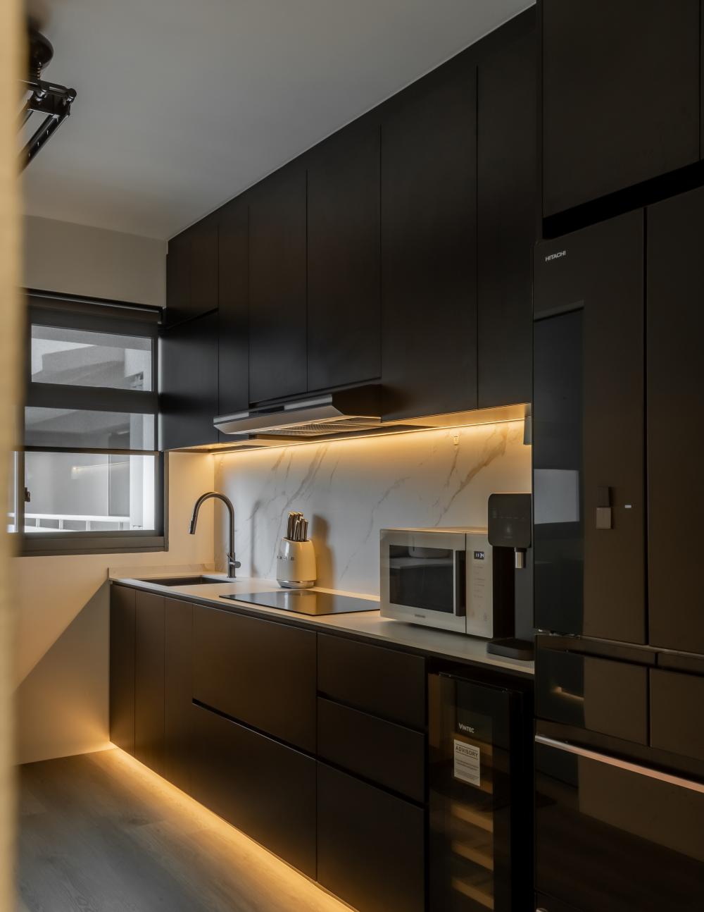 Scandinavian Kitchen with Countertop and Kitchen Island