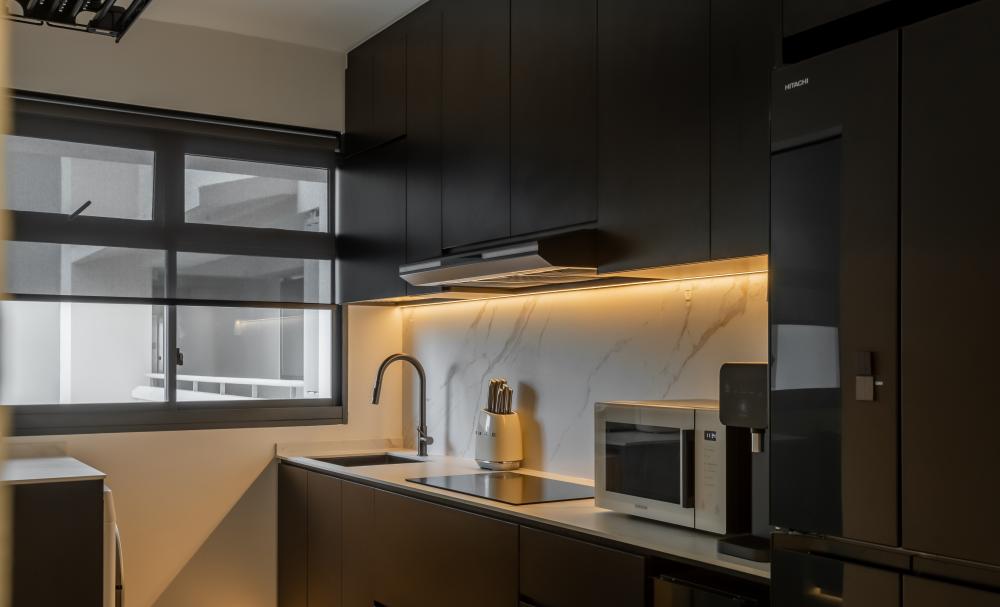 Scandinavian Kitchen with Kitchen Window and Kitchen Backsplash