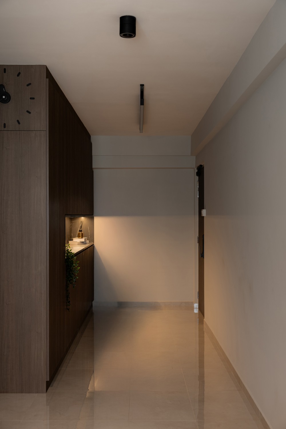 Contemporary Entryway with Storage Cabinets and Small Storage
