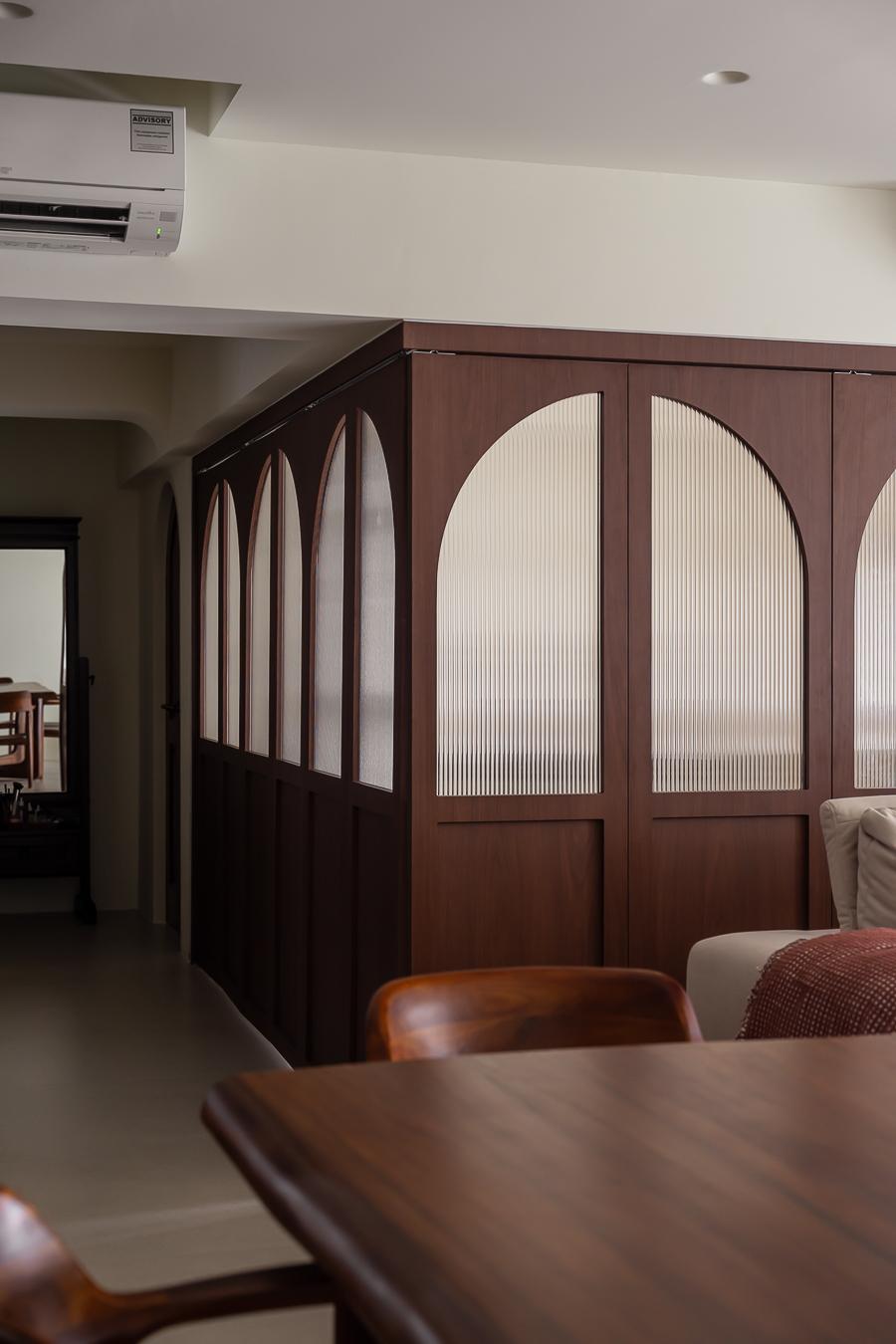 Vintage Living Room with Doors and Sliding Door