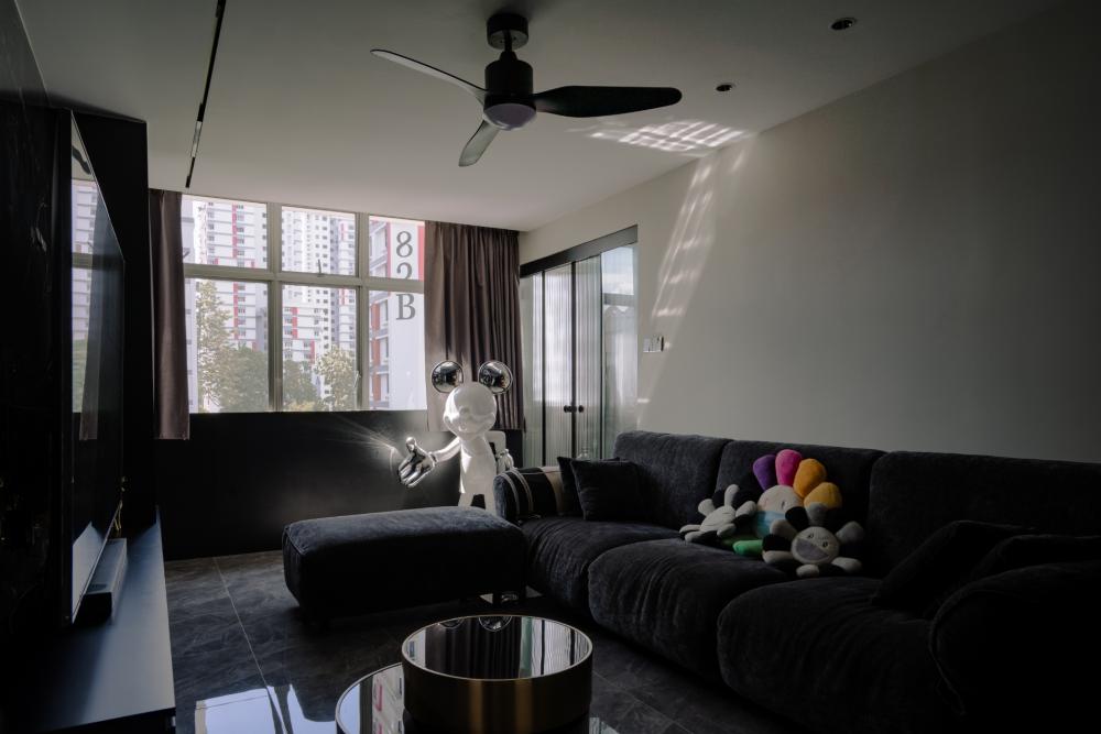 Modern Living Room with Feature Wall and Sofa