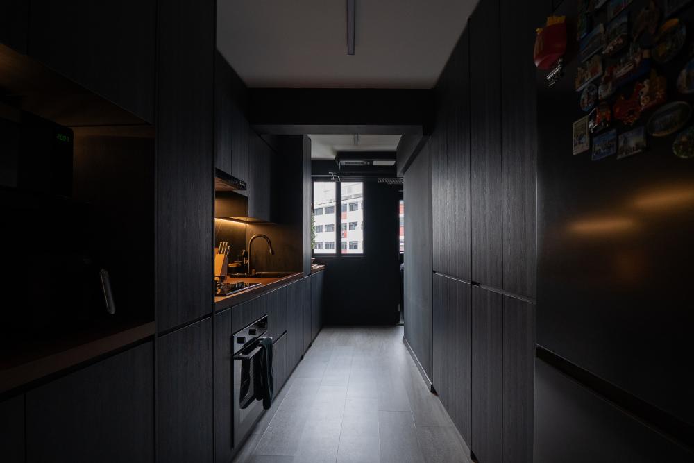 Modern Kitchen with Countertop and Vinyl Flooring