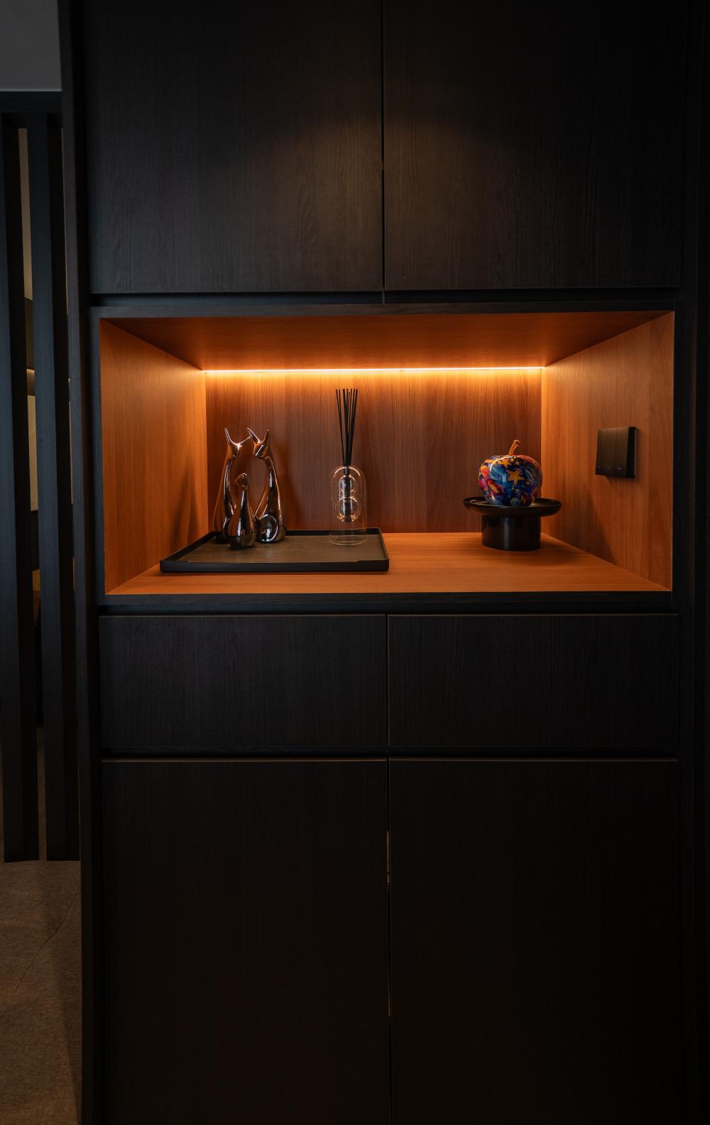 Modern Foyer with Artwork and Console Table