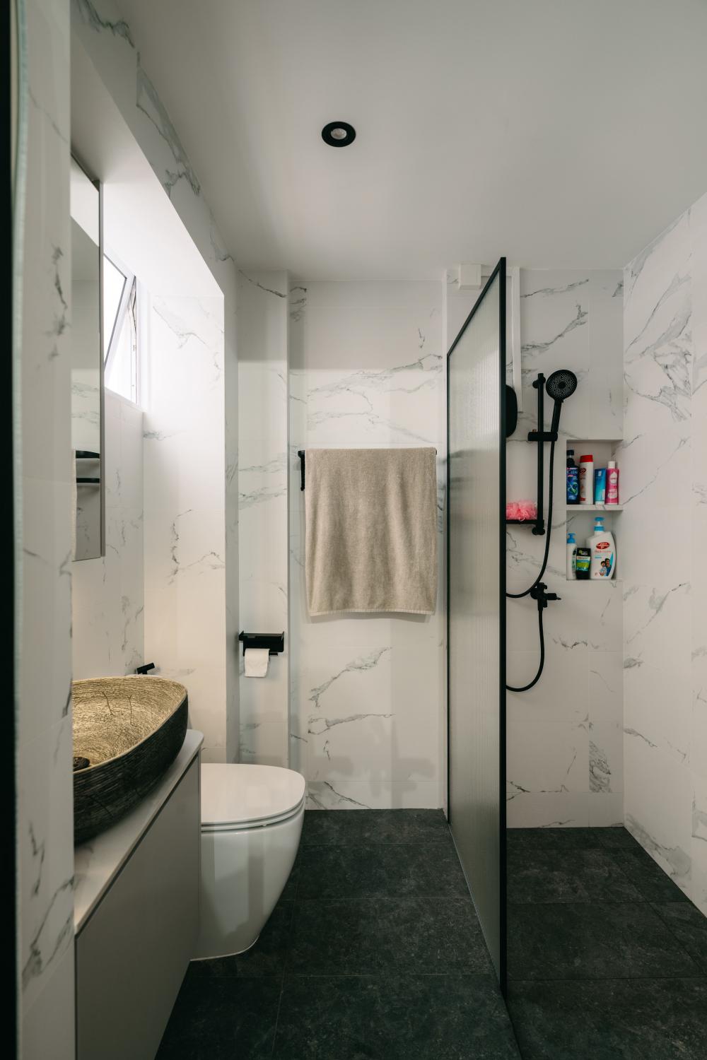 Contemporary Bathroom with Shower Screen and Showers
