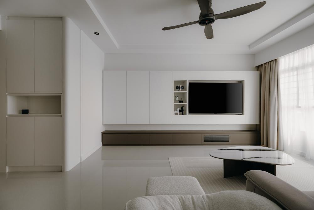 Minimalist Living Room with TV Console and TV