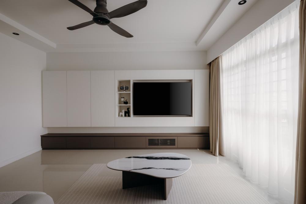 Minimalist Living Room with TV Console and TV