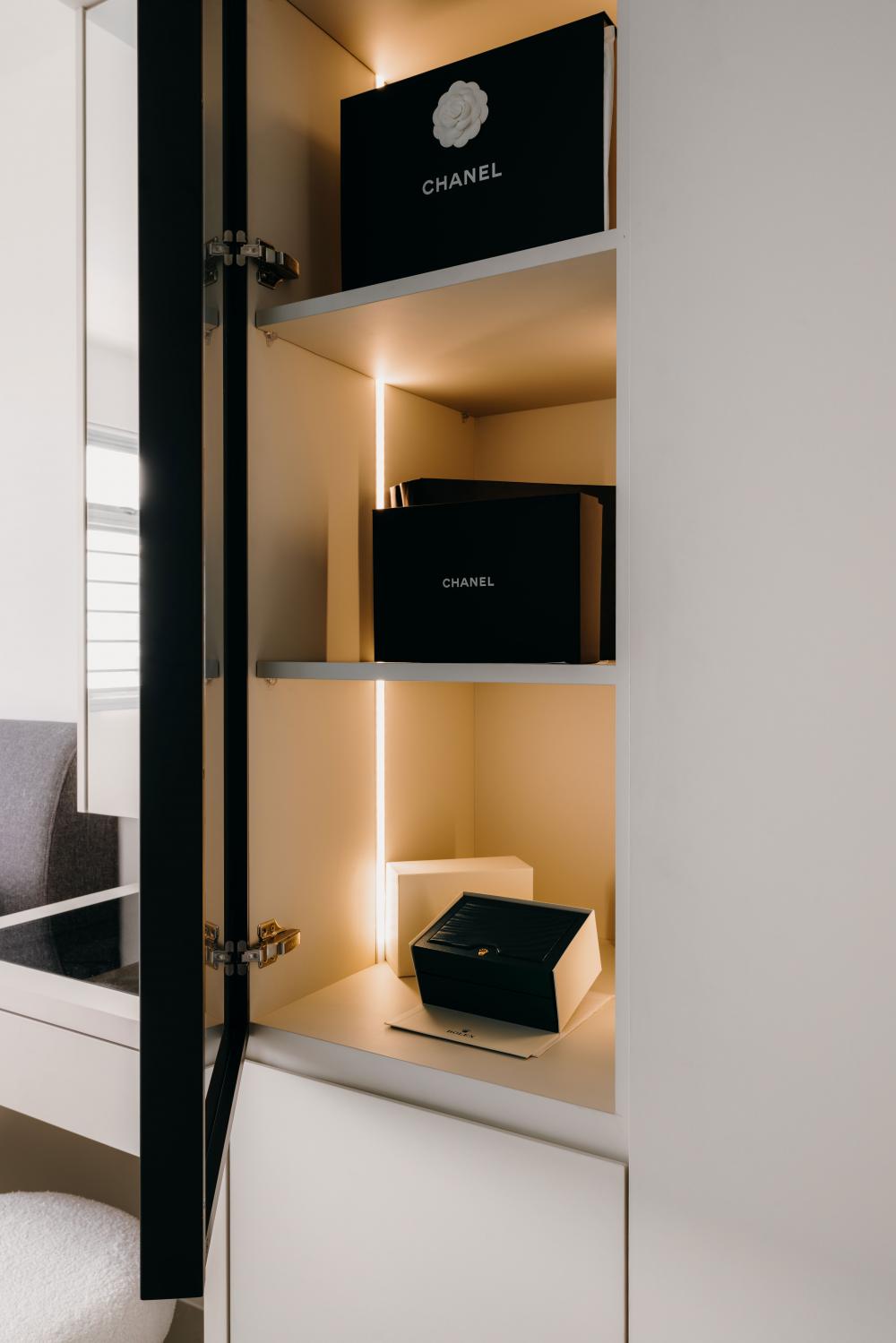 Minimalist Bedroom with Wardrobe and Lighting