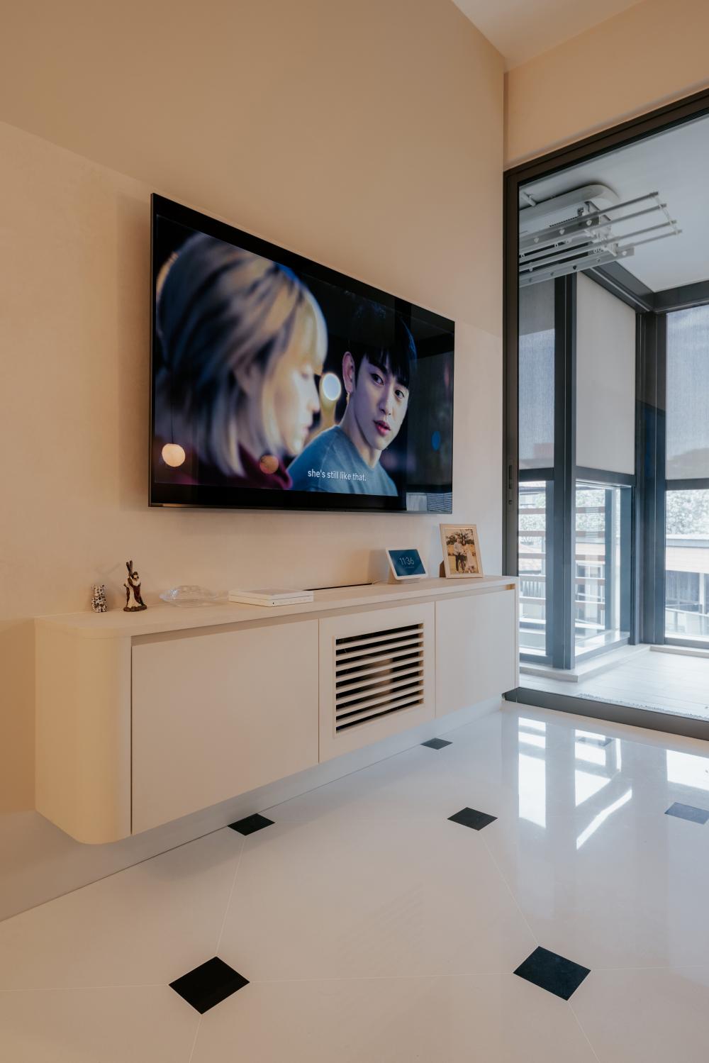 Modern Living Room with TV Console and TV